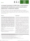 Cover page: Increased localization of APP‐C99 in mitochondria‐associated ER membranes causes mitochondrial dysfunction in Alzheimer disease