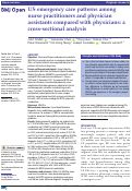 Cover page: US emergency care patterns among nurse practitioners and physician assistants compared with physicians: a cross-sectional analysis