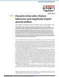 Cover page: Parasitic mites alter chicken behaviour and negatively impact animal welfare