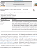 Cover page: Individual differences in developmental plasticity: A role for early androgens?