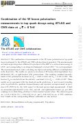 Cover page: Combination of the W boson polarization measurements in top quark decays using ATLAS and CMS data at s = 8 TeV