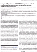 Cover page: Analysis of Cytochrome P450 CYP119 Ligand-dependent Conformational Dynamics by Two-dimensional NMR and X-ray Crystallography*