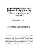 Cover page: An Independent Measurement of the Total Active 8B Solar Neutrino Flux Using an Array of 3He Proportional Counters at the Sudbury Neutrino Observatory