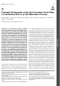 Cover page: Postnatal Ontogenesis of the Islet Circadian Clock Plays a Contributory Role in β-Cell Maturation Process