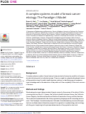 Cover page: A complex systems model of breast cancer etiology: The Paradigm II Model