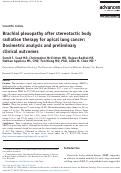 Cover page: Brachial plexopathy after stereotactic body radiation therapy for apical lung cancer: Dosimetric analysis and preliminary clinical outcomes