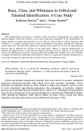 Cover page: Race, Class, and Whiteness in Gifted and Talented Identification: A Case Study