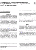 Cover page: Sustained Increase of Sedative-Hypnotic Prescribing During the COVID-19 Pandemic in a Large Urban Health System: an Observational Study