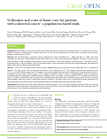 Cover page: Utilization and costs of home care for patients with&nbsp;colorectal cancer: a population-based study