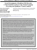 Cover page: Social Determinants of Health in EMS Records: A Mixed-methods Analysis Using Natural Language Processing and Qualitative Content Analysis