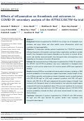 Cover page: Effects of inflammation on thrombosis and outcomes in COVID-19: secondary analysis of the ATTACC/ACTIV-4a trial.