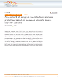 Cover page: Assessment of polygenic architecture and risk prediction based on common variants across fourteen cancers