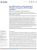 Cover page: Cryo-EM structure of the potassium-chloride cotransporter KCC4 in lipid nanodiscs