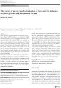 Cover page: The extent of mycorrhizal colonization of roots and its influence on plant growth and phosphorus content