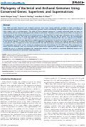 Cover page: Phylogeny of Bacterial and Archaeal Genomes Using Conserved Genes: Supertrees and Supermatrices