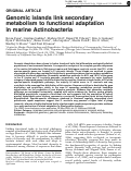 Cover page: Genomic islands link secondary metabolism to functional adaptation in marine Actinobacteria