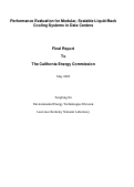 Cover page: Performance Evaluation for Modular, Scalable Liquid-Rack Cooling Systems in Data Centers