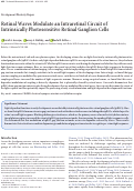 Cover page: Retinal Waves Modulate an Intraretinal Circuit of Intrinsically Photosensitive Retinal Ganglion Cells