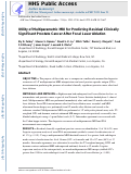 Cover page: Utility of Multiparametric MRI for Predicting Residual Clinically Significant Prostate Cancer After Focal Laser Ablation.