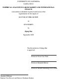 Cover page: Empirical Analysis in Labor Market and International Finance