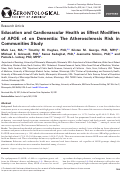 Cover page: Education and Cardiovascular Health as Effect Modifiers of APOE ε4 on Dementia: The Atherosclerosis Risk in Communities Study.