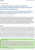 Cover page: Mu opioid receptors on distinct neuronal populations mediate different aspects of opioid reward-related behaviors