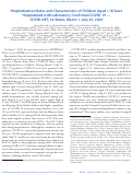 Cover page: Hospitalization Rates and Characteristics of Children Aged &lt;18 Years Hospitalized with Laboratory-Confirmed COVID-19 — COVID-NET, 14 States, March 1–July 25, 2020