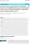 Cover page: Temporal trends in population attributable fractions of modifiable risk factors for dementia: a time-series study of the English Longitudinal Study of Ageing (2004-2019).