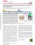 Cover page: Complex Three-Dimensional Microscale Structures for Quantum Sensing Applications