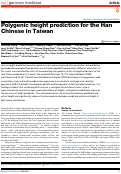 Cover page: Polygenic height prediction for the Han Chinese in Taiwan