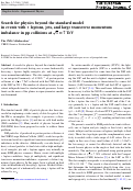 Cover page: Search for physics beyond the standard model in events with τ leptons, jets, and large transverse momentum imbalance in pp collisions at