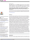 Cover page: Identification of miRNA signatures associated with radiation-induced late lung injury in mice