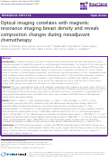 Cover page: Abstract P4-01-12: Optical imaging of breast density correlates with magnetic resonance imaging in patients undergoing neoadjuvant chemotherapy