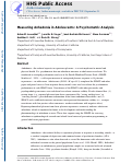 Cover page: Measuring Anhedonia in Adolescents: A Psychometric Analysis.