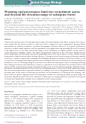 Cover page: Warming and provenance limit tree recruitment across and beyond the elevation range of subalpine forest