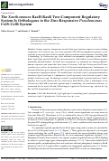 Cover page: The Xanthomonas RaxH-RaxR Two-Component Regulatory System Is Orthologous to the Zinc-Responsive Pseudomonas ColS-ColR System