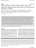 Cover page: Daratumumab in transplant-eligible patients with newly diagnosed multiple myeloma: final analysis of clinically relevant subgroups in GRIFFIN.