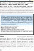 Cover page: Breast Cancer DNA Methylation Profiles Are Associated with Tumor Size and Alcohol and Folate Intake