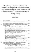 Cover page: Breathing Life into a Dormant Statute: Using the Case of the Pink Dolphins to Forge a Path Forward for Environmental Legal Protections in Hong Kong