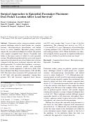 Cover page: Surgical Approaches to Epicardial Pacemaker Placement: Does Pocket Location Affect Lead Survival?