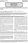 Cover page: Air pollution interventions and respiratory health: a systematic review