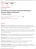 Cover page: Prevalence of Cerebral Amyloid Pathology in Persons Without Dementia: A Meta-analysis