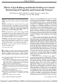 Cover page: Effects of Eye Rubbing and Breath Holding on Corneal Biomechanical Properties and Intraocular Pressure