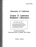 Cover page: ULTRACENTRIFUGE PHOTOELECTREC SCANNER, SPLIT-BEAM