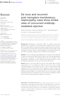 Cover page: De novo and recurrent post-transplant membranous nephropathy cases show similar rates of concurrent antibody-mediated rejection.