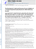 Cover page: The development, content and response process validation of a caregiver-reported severity measure for CDKL5 deficiency disorder.