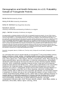 Cover page: Demographics and Health Outcomes in a U.S. Probability Sample of Transgender Parents