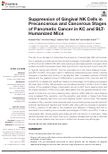 Cover page: Suppression of Gingival NK Cells in Precancerous and Cancerous Stages of Pancreatic Cancer in KC and BLT-Humanized Mice