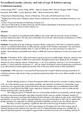 Cover page: Secondhand smoke, obesity, and risk of type II diabetes among California teachers.