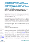 Cover page: Considerations on Integrating Prostate-Specific Membrane Antigen Positron Emission Tomography Imaging Into Clinical Prostate Cancer Trials by National Clinical Trials Network Cooperative Groups